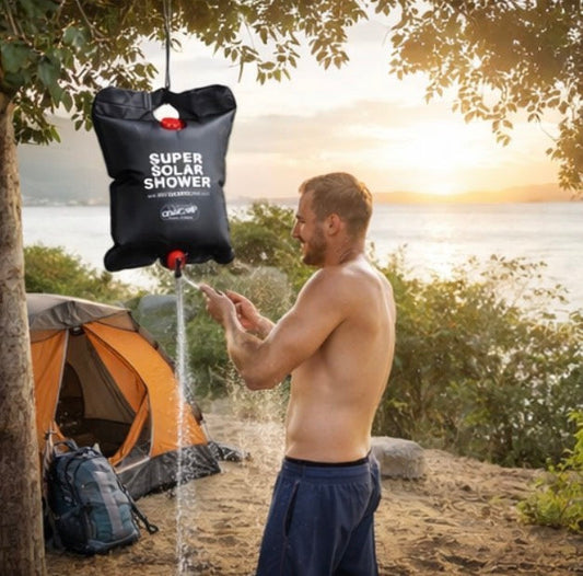 Solar Camping douche 15 Liter - Draagbaar - Zwart