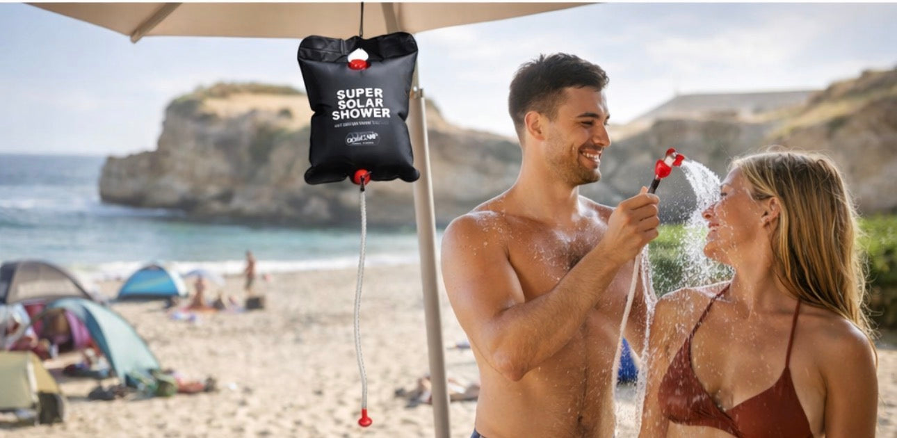 Solar Camping douche 15 Liter - Draagbaar - Zwart